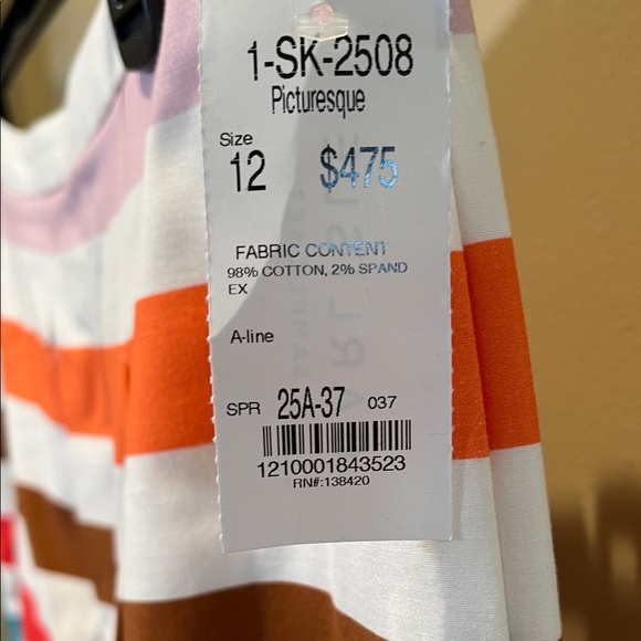 Multicolor Striped A-Line Women's Skirt - Picture 3 of 4